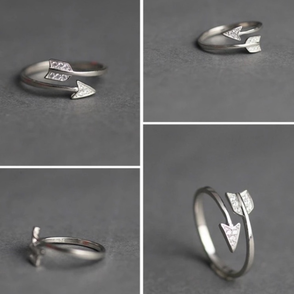 NEW!💙💎ARROW RING! PAVE CRYSTALS!💎💙BEAUTIFUL! - Picture 6 of 16